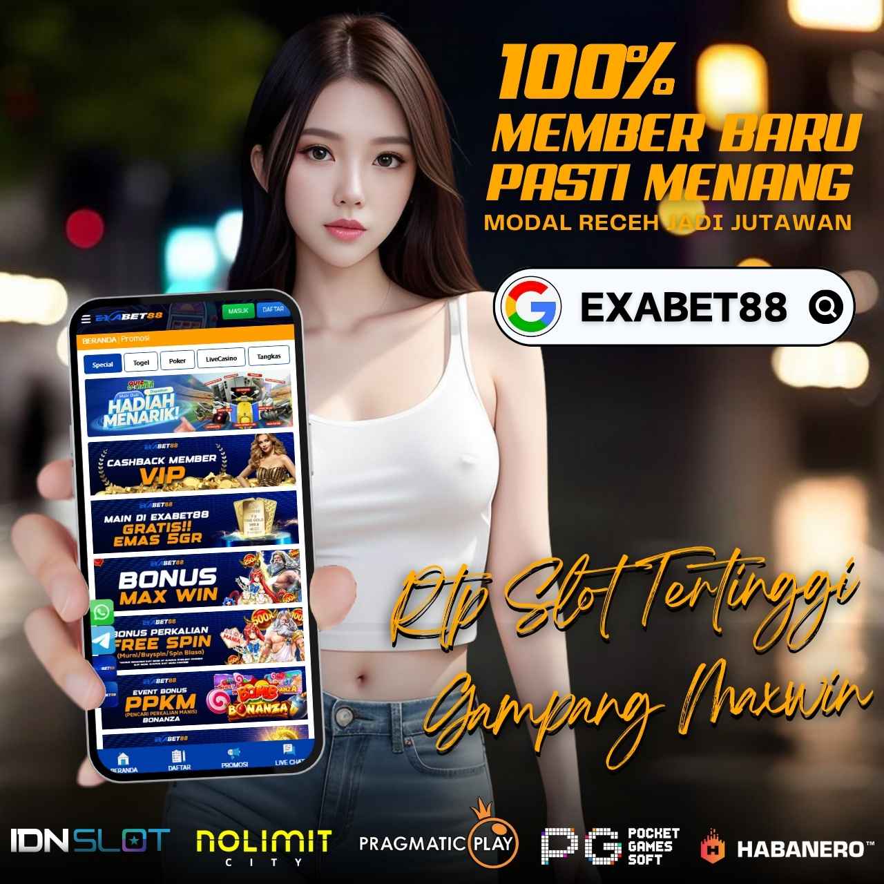 EXABET88: Situs Slot Online & Casino Terpercaya Gampang Menang 2025